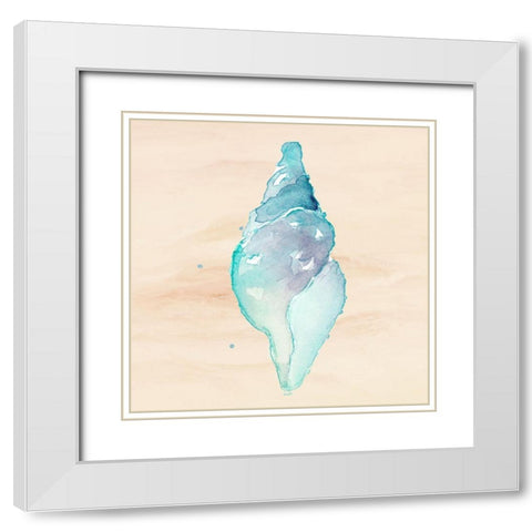 Watercolor Shell and Sand I White Modern Wood Framed Art Print with Double Matting by Loreth, Lanie