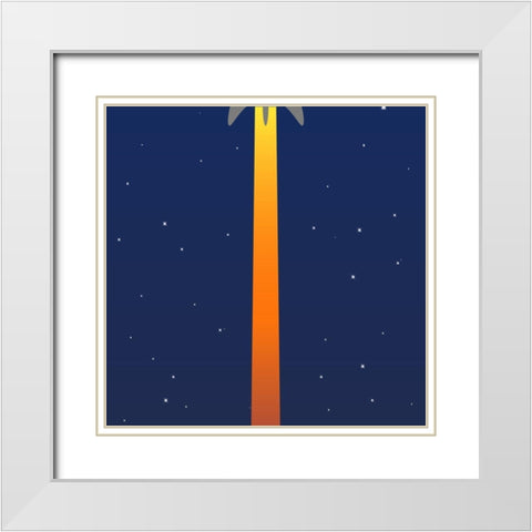 Rocket Launch II White Modern Wood Framed Art Print with Double Matting by SD Graphics Studio