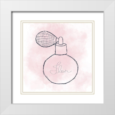 French Perfume I White Modern Wood Framed Art Print with Double Matting by Navas, Emily