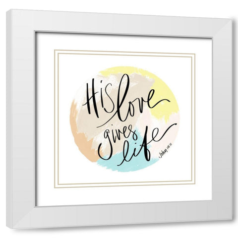 His Love White Modern Wood Framed Art Print with Double Matting by Navas, Emily