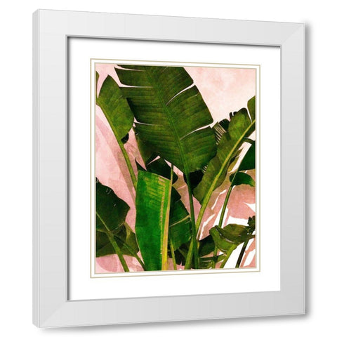 Emerald Palm White Modern Wood Framed Art Print with Double Matting by Navas, Emily