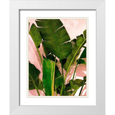 Emerald Palm White Modern Wood Framed Art Print with Double Matting by Navas, Emily