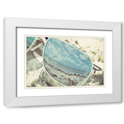 Sunglass Reflection White Modern Wood Framed Art Print with Double Matting by ODell, Debbie