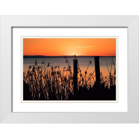 Sundown Coast White Modern Wood Framed Art Print with Double Matting by ODell, Debbie