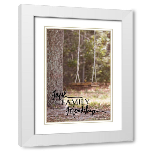 Faith Family Friendship White Modern Wood Framed Art Print with Double Matting by ODell, Debbie
