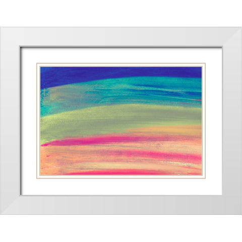 Rainbow Abstract White Modern Wood Framed Art Print with Double Matting by Wilson, Kali