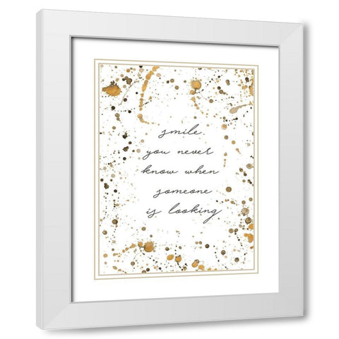 Smile White Modern Wood Framed Art Print with Double Matting by Wilson, Kali