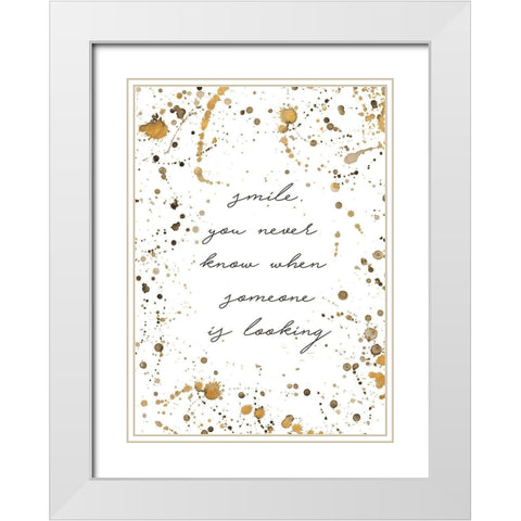 Smile White Modern Wood Framed Art Print with Double Matting by Wilson, Kali