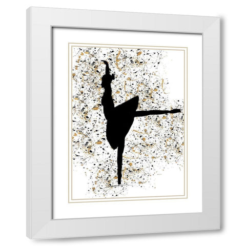 Ballerina Silhouette I White Modern Wood Framed Art Print with Double Matting by Wilson, Kali