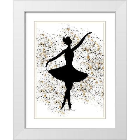 Ballerina Silhouette II White Modern Wood Framed Art Print with Double Matting by Wilson, Kali