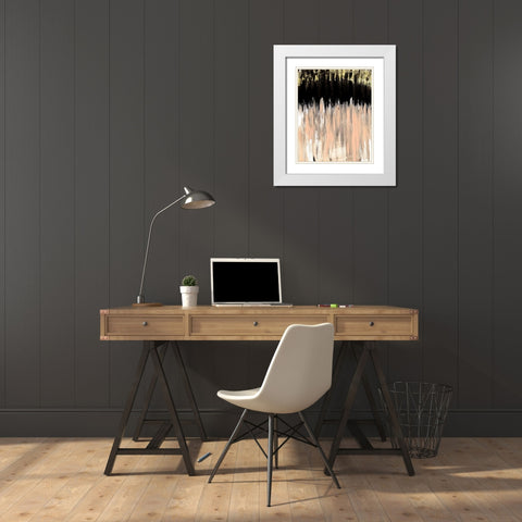 Peach Beige Ends White Modern Wood Framed Art Print with Double Matting by Wilson, Kali