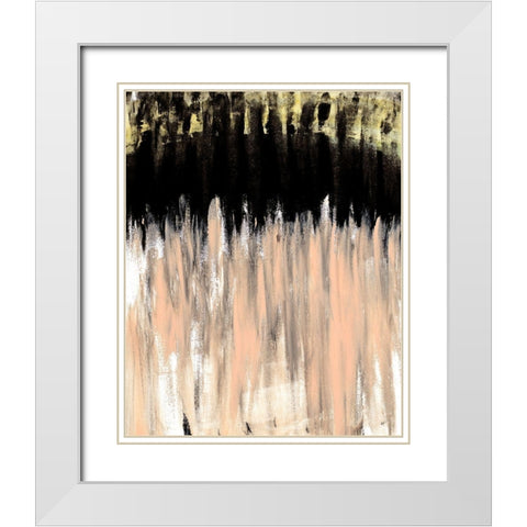 Peach Beige Ends White Modern Wood Framed Art Print with Double Matting by Wilson, Kali