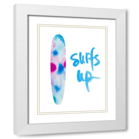 Surfs Up White Modern Wood Framed Art Print with Double Matting by Bryant, Susan