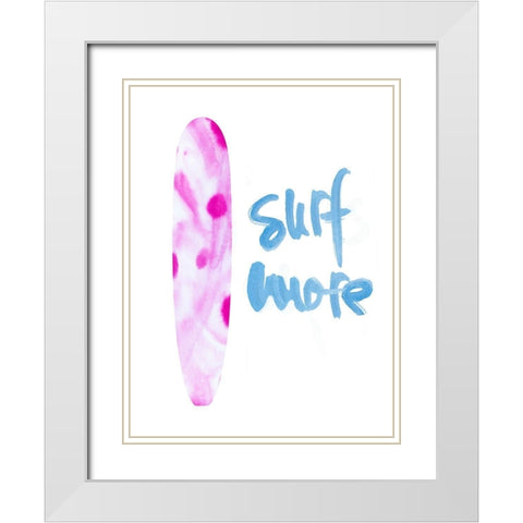 Surf More White Modern Wood Framed Art Print with Double Matting by Bryant, Susan