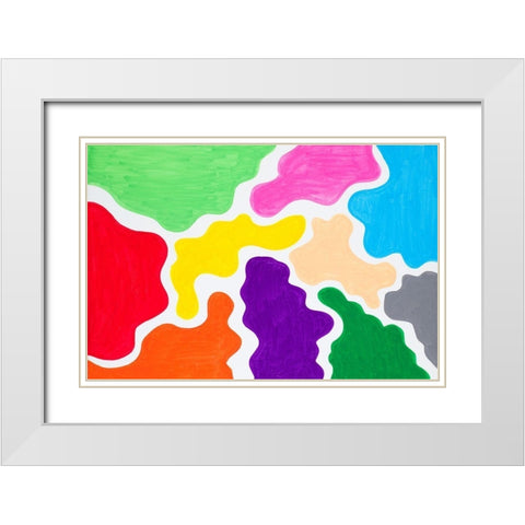 Colossal Amount of Colors White Modern Wood Framed Art Print with Double Matting by Bryant, Susan
