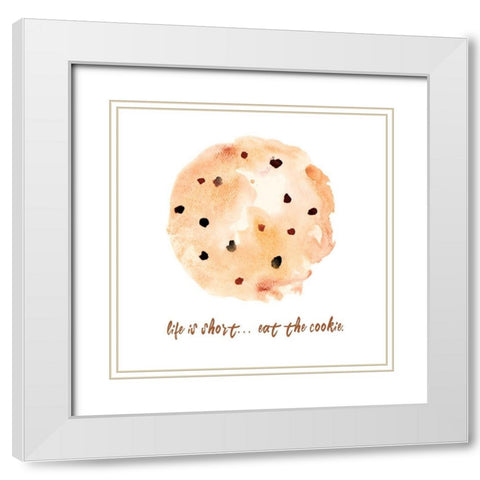 Eat The Cookie White Modern Wood Framed Art Print with Double Matting by Bryant, Susan