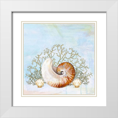 Ocean Prizes II White Modern Wood Framed Art Print with Double Matting by Diannart