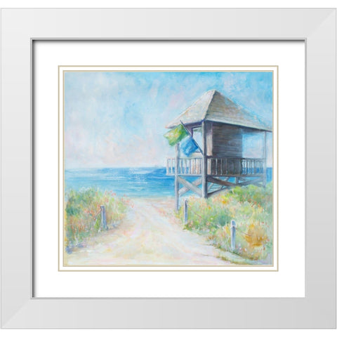 Beach Lookout White Modern Wood Framed Art Print with Double Matting by Diannart