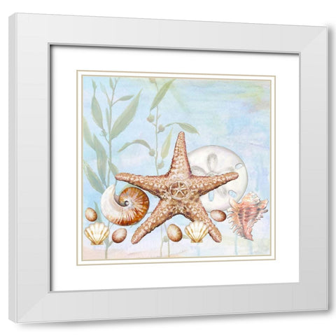 Ocean Prizes III White Modern Wood Framed Art Print with Double Matting by Diannart
