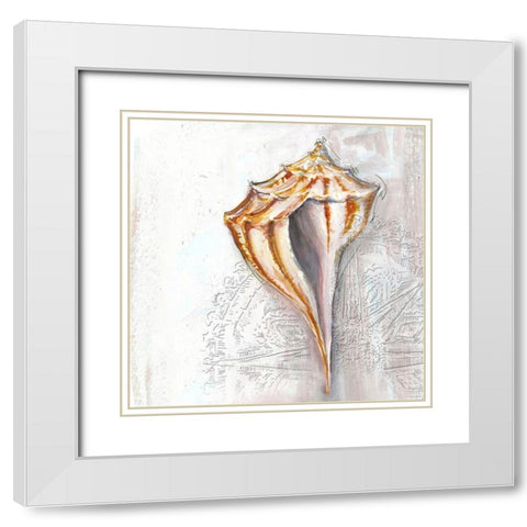 Pearl Shell Medley II White Modern Wood Framed Art Print with Double Matting by Diannart