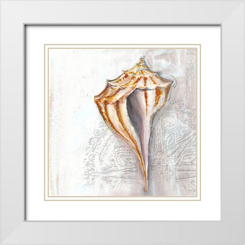 Pearl Shell Medley II White Modern Wood Framed Art Print with Double Matting by Diannart