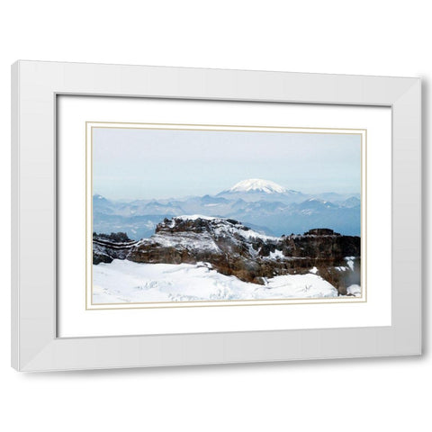 Alaskan Mountain White Modern Wood Framed Art Print with Double Matting by Mansfield, Kathy