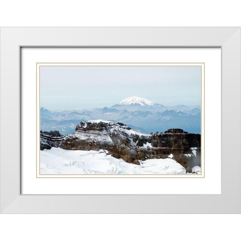 Alaskan Mountain White Modern Wood Framed Art Print with Double Matting by Mansfield, Kathy
