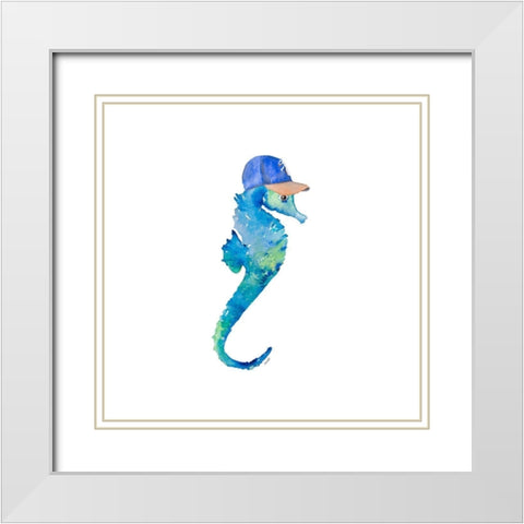Baseball Seahorse White Modern Wood Framed Art Print with Double Matting by Loreth, Lanie
