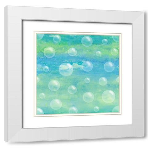 Bubble Pattern White Modern Wood Framed Art Print with Double Matting by Loreth, Lanie