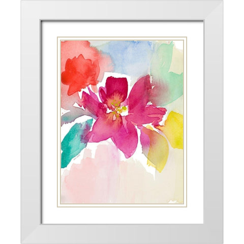 Modern Fleur I White Modern Wood Framed Art Print with Double Matting by Loreth, Lanie