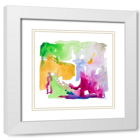 Summer Abstract I White Modern Wood Framed Art Print with Double Matting by Loreth, Lanie