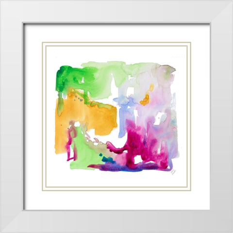 Summer Abstract I White Modern Wood Framed Art Print with Double Matting by Loreth, Lanie