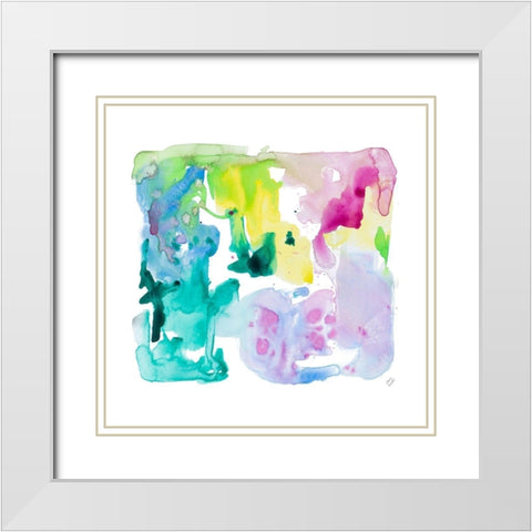 Summer Abstract III White Modern Wood Framed Art Print with Double Matting by Loreth, Lanie