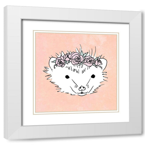 Zoo Sketch II White Modern Wood Framed Art Print with Double Matting by SD Graphics Studio