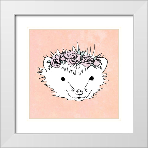 Zoo Sketch II White Modern Wood Framed Art Print with Double Matting by SD Graphics Studio