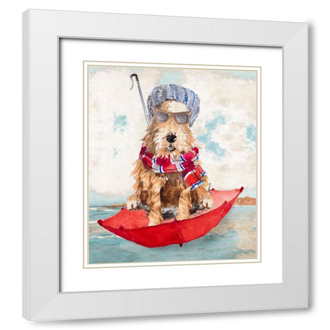French Airedale Terrier White Modern Wood Framed Art Print with Double Matting by Loreth, Lanie