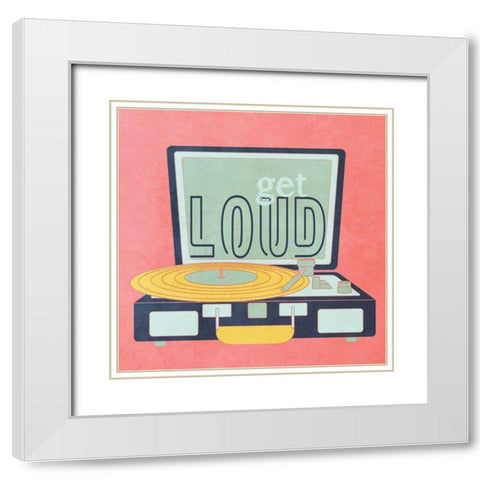 Get Loud White Modern Wood Framed Art Print with Double Matting by SD Graphics Studio