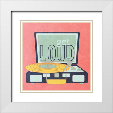 Get Loud White Modern Wood Framed Art Print with Double Matting by SD Graphics Studio