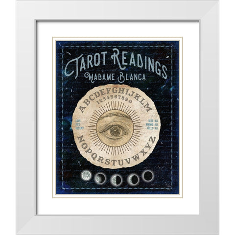 Fortune Reading II White Modern Wood Framed Art Print with Double Matting by Medley, Elizabeth