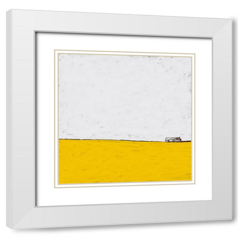 Barn in the Distance White Modern Wood Framed Art Print with Double Matting by Mabat, Ynon