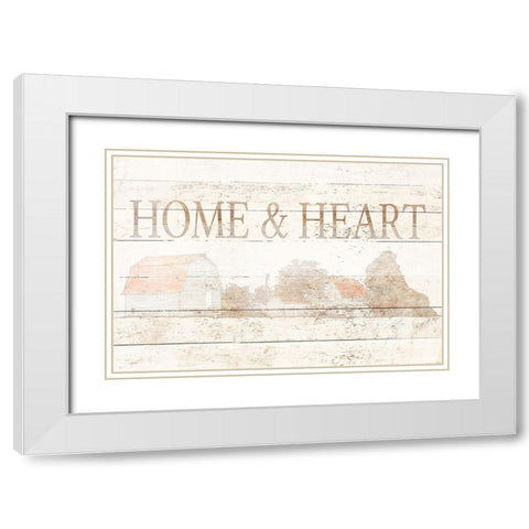Home and Heart White Modern Wood Framed Art Print with Double Matting by Mabat, Ynon