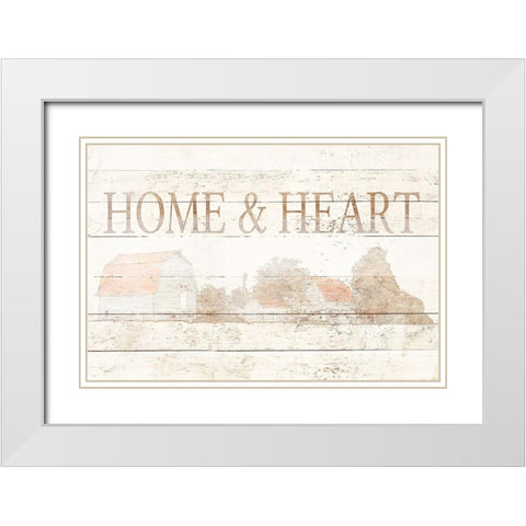 Home and Heart White Modern Wood Framed Art Print with Double Matting by Mabat, Ynon