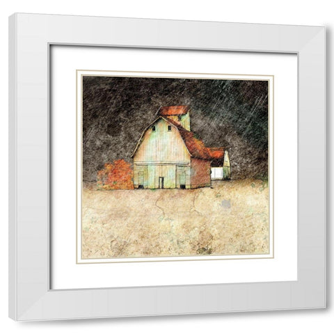 Stormy Farm Evening White Modern Wood Framed Art Print with Double Matting by Mabat, Ynon