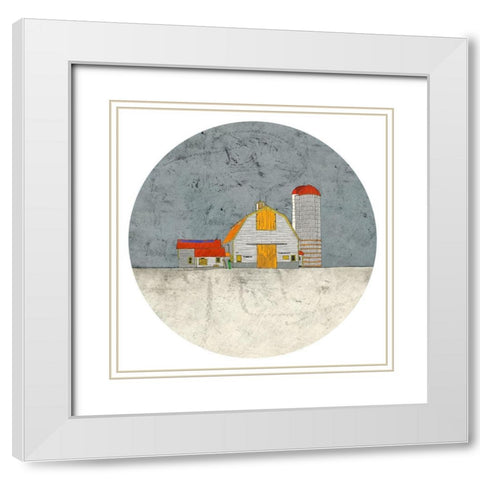 Barn and Silo White Modern Wood Framed Art Print with Double Matting by Mabat, Ynon