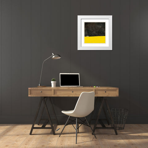 Barn in the Distance at Night White Modern Wood Framed Art Print with Double Matting by Mabat, Ynon