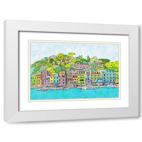 Coastal City White Modern Wood Framed Art Print with Double Matting by Mabat, Ynon