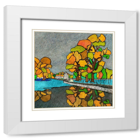 Start of Fall White Modern Wood Framed Art Print with Double Matting by Mabat, Ynon