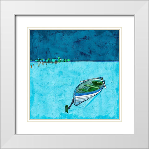 Peaceful Lake White Modern Wood Framed Art Print with Double Matting by Mabat, Ynon