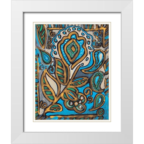 Neutral Floral Deco II White Modern Wood Framed Art Print with Double Matting by Pattinian, Merri