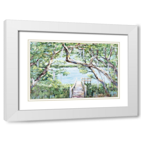 Misty Lake White Modern Wood Framed Art Print with Double Matting by DeRice, Julie